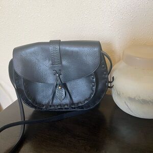 Madewell Asheville Black Leather  Saddlebag Crossbody bag